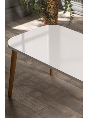 Sepetink Orta Sehpa Kr Ahşap Torna Ayak Beyaz