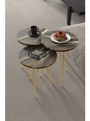 Sepetink Orta Sehpa Elips Ceviz Siyah Tel Ayak