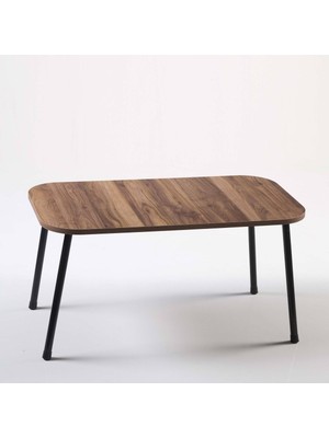 Sepetink Orta Sehpa Ceviz Metal Ayak Kare