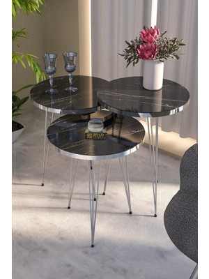 Sepetink Zigon Sehpa Gümüş Bendir Tel