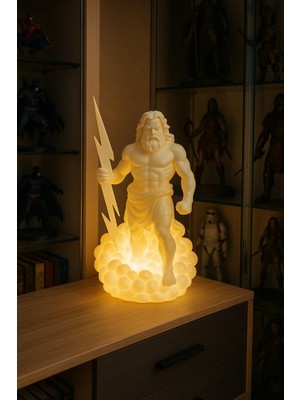 Şık 25CM Zeus Masa Lambası, Mitolojik Tasarım, Ev ve Ofis Dekorasyonu