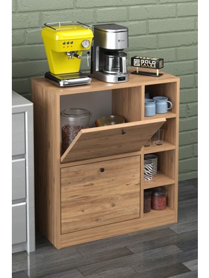 Sepetink Kahve Köşesi Mutfak Rafı Çok Amaçlı Dolap Mutfak Stand Mutfak Bango Ceviz