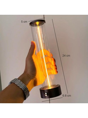 Şarjlı Modern Tasarım Masa Lambası, Abajur, Okuma ve Strip Işık, Dokunmatik 3 Mod