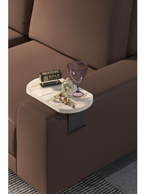 Sepetink Yan Sehpa Ayarlanabilir Tepsi Oval Dekoratif Modern Yatay Dikey Koltuk Sehpası Efes