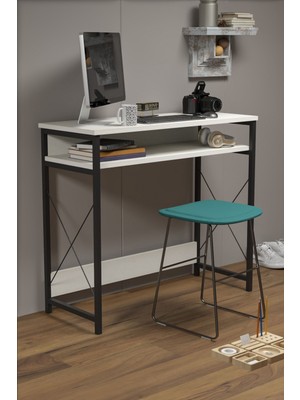 Sepetink Çalışma Masası  Bilgisayar Laptop Ofis Masası Okul Ev Beyaz