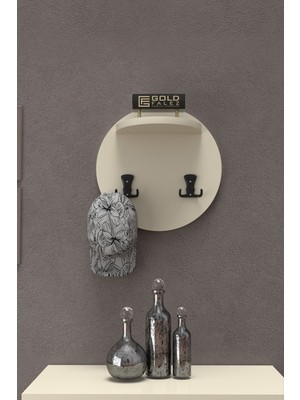 Sepetink Askılık Duvar Elbise Askılığı Portmanto Üstü Krem