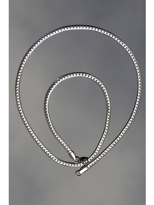 Normadia Çelik Ezme Kolye 4mm Gümüş Renk Unisex, 2 Yıl Garantili, Dayanıklı