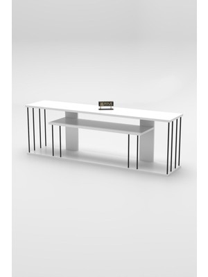 Sepetink Tv Sehpası Tv Ünitesi Raflı 140 cm Gzd Plus Beyaz