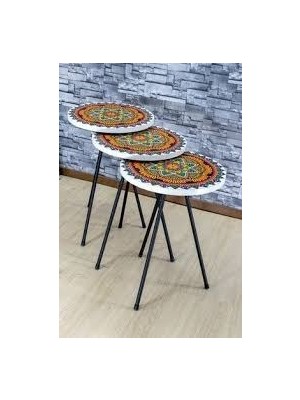 Sepetink Zigon Sehpa Metal Ayak 2088 Desenli