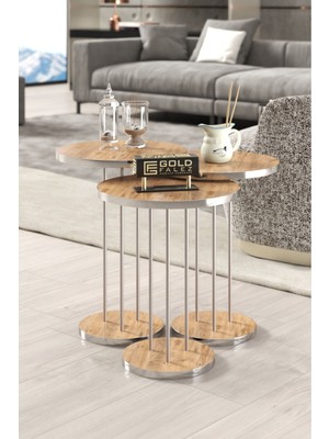 Sepetink Zigon Sehpa Terra Gümüş Ceviz