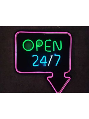Parlak Neon LED Tabela, 7/24 Açık, Göz Alıcı Yazı Işığı