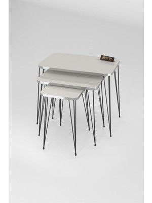 Sepetink Zigon Sehpa Kr Gümüş Krem Tel Siyah Ayak