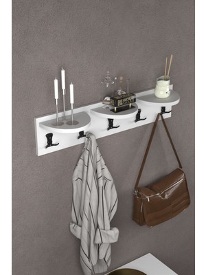 Sepetink Askılık Duvar Elbise Askılığı Portmanto Beyaz 80 cm