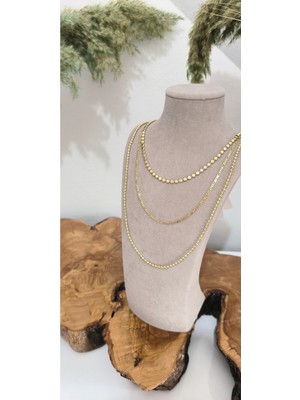 Normadia Şık 14K Renkli Figaro Model Kolye, 45CM, Zarif ve Kaliteli Tasarım