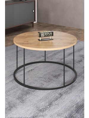 Sepetink Orta Sehpa ve Zigon Sehpa Terra Set Antrasit Ceviz