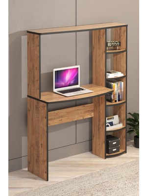 Sepetink Çalışma Masası 5 Raflı Kitaplık Atlantik Çam