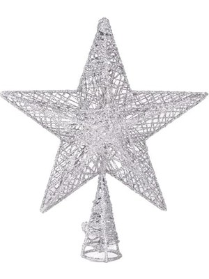 Yılbaşı Süsü Çam Ağacı Tepe Süsü Simli Lame 21X23 Cm.