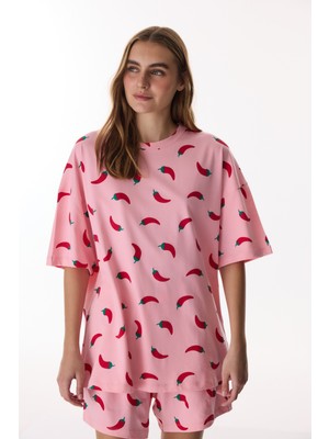 Penti Pembe Chill Days Şortlu Pijama Takımı