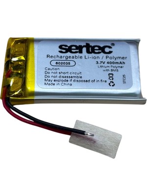 Sertec 602035 3.7V 400MAH Li-Polymer Pil (DEVRELI/1.5A)
