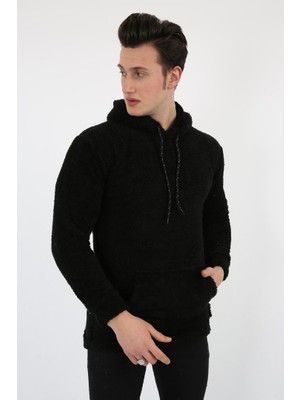Evolaria Kapşonlu Kanguru Cepli Erkek Günlük Pelüş Sweatshirt
