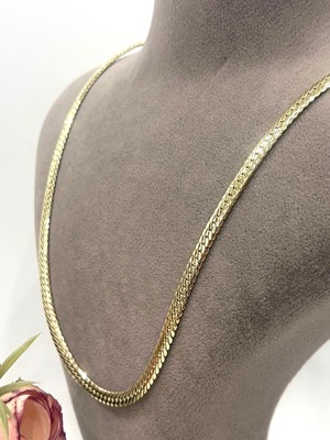 Normadia Şık 0,5mm Kalın Zincir Kolye, 14K Gold, 55CM, Premium Tasarım
