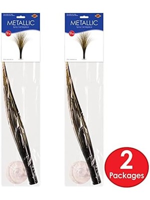 Mutlu Yıllar Dekorasyonları Için 2 Parça Plastik Metalik Siyah ve Altın Sprey Orta Parçalar, Ödüller Gece Sofra Takımı, Doğum Günü Partisi Malzemeleri, 48,26 cm