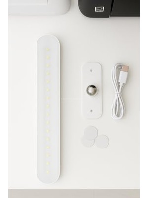 3 Modlu Şarjlı LED Işık Çubuğu USB ile Şarj Edilebilir Kablosuz Mıknatıslı ve Yapışkanlı Dolap Altı Işık Beyaz Sarı Gün Işığı Portatif LED Lamba