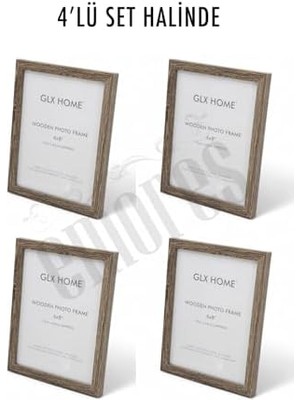 Ahşap Resim Çerçevesi 4'lü Set Halinde 15 x 20 cm Boyutunda