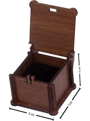 Silveria Jewels 4’lü Ahşap Yüzük Kutusu Seti | Kapaklı Dekoratif Alyans ve Takı Saklama Kutuları
