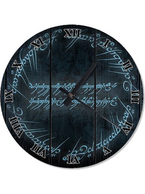 UltraMint 30 cm Çap Elfçe Yüzüklerin Efendisi Temalı Sessiz Duvar Saati