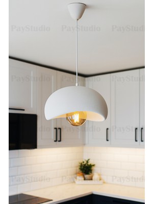 Modern Beton Görünümlü Tekli Sarkıt Avize, E27 Ampul Hediye