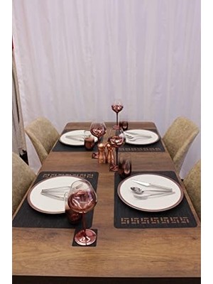 Siyah Tangram Bambu Desen Lazer Kesim Amerikan Servis 2 Adet 35X45 cm