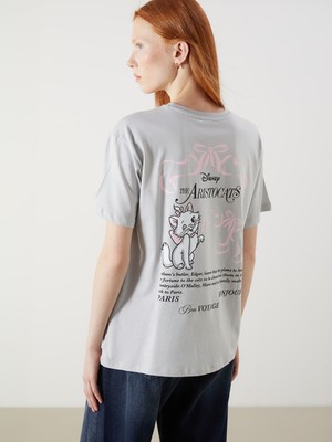 Lc Waikiki Yeni Sezon Bisiklet Yaka Aristocats Baskılı Kadın Tişört