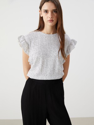 Lc Waikiki Yeni Sezon Bisiklet Yaka Desenli Kadın Bluz