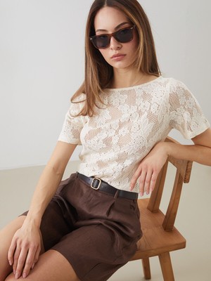 Lc Waikiki Yeni Sezon Bisiklet Yaka Dantelli Bluz