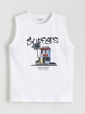 Lc Waikiki Yeni Sezon Bisiklet Yaka Baskılı Erkek Çocuk Atlet