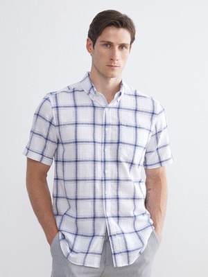 Lc Waikiki Yeni Sezon Regular Fit Kısa Kollu Ekose Poplin Erkek Gömlek