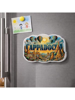 Gusion Kapadokya Temalı Silikon Buzdolabı Magneti Model 1 Mıknatıslı Buzdolabı Metal Pano Dekoratif