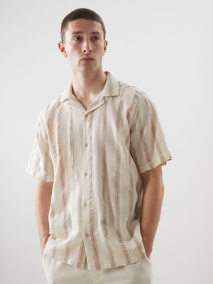 Lc Waikiki Yeni Sezon Regular Fit Kısa Kollu Çizgili Erkek Dokulu Gömlek