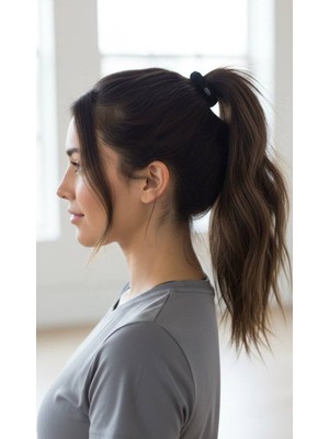 Yoga Spor Tokası - Siyah Lastik Toka (Aloyazılı)