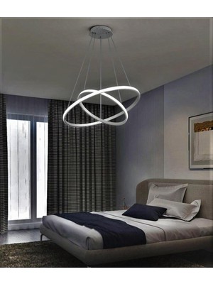 Ikili Halka Modern LED Sarkıt Avize, Salon ve Mutfak Için Şık Aydınlatma