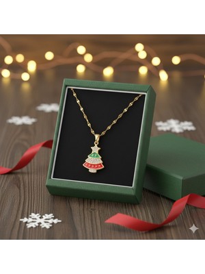 Normadia Yılbaşı Temalı Parlak Çelik Kolye Hediye Kutulu Noelle Şıklık