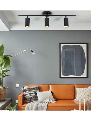 Modern Siyah Spot Ledli 3'lü Avize, Salon, Mutfak ve Cafe Dekorasyonu