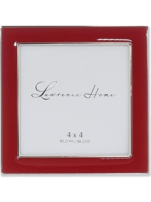 4x4 Gümüş Metal ve Kırmızı Resim Çerçevesi