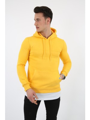 Evolaria Üç Iplik Şardonlu Kapşonlu Alttan Çıkmalı Erkek Günlük Sweatshirt