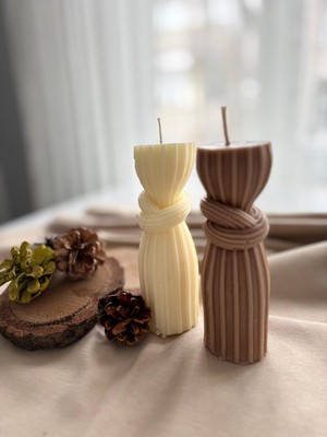 Serenity Sanat 2'li Düğüm Sütun Kokulu Mum