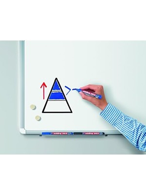 363 Beyaz Yazı Tahtası Kalemi - Kırmızı - 1 Kalem - 1-5 mm Kesik Uçlu - Yeniden Doldurulabilir