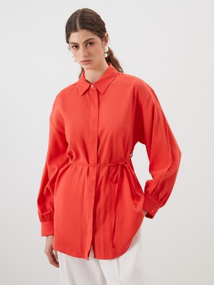 Lc Waikiki Yeni Sezon Keten Karışımlı Kadın Gömlek Tunik