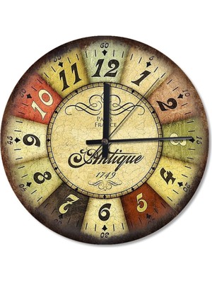 UltraMint 50 cm Fransa Paris Antika Desenli Büyük Duvar Saati