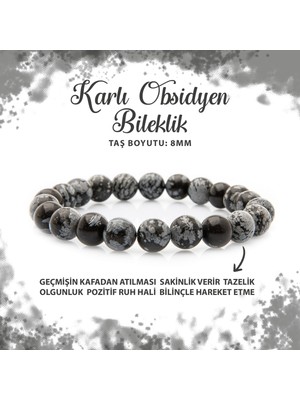 UltraMint Doğal 8mm Obsidyen Taş Bileklik, Sertifikalı ve Şık Tasarım